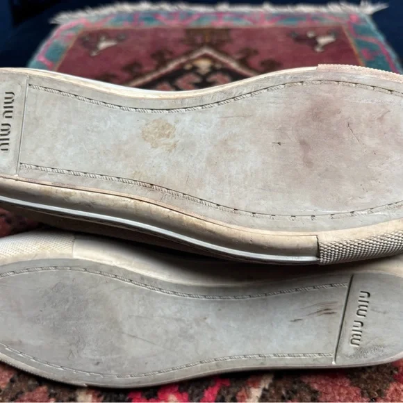 ✨ Miu Miu Suede High-Top Sneakers with Silver Cap Toe ✨ - Picture 5 of 6